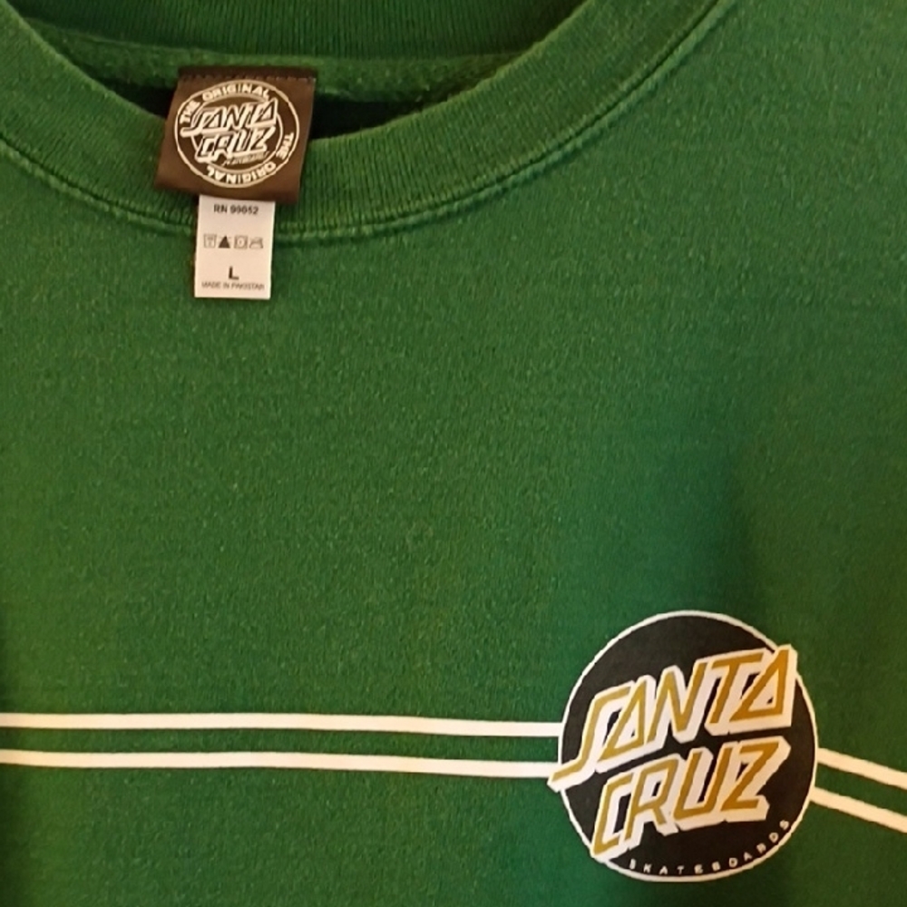 Santa Cruz Skateboards Green Sweatshirt with Logo - Picture 2 of 3
